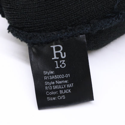 R13 R13A5002-01 R13 SKULLY HAT 标志刺绣冷帽 针织帽 帽子 O/S 男士