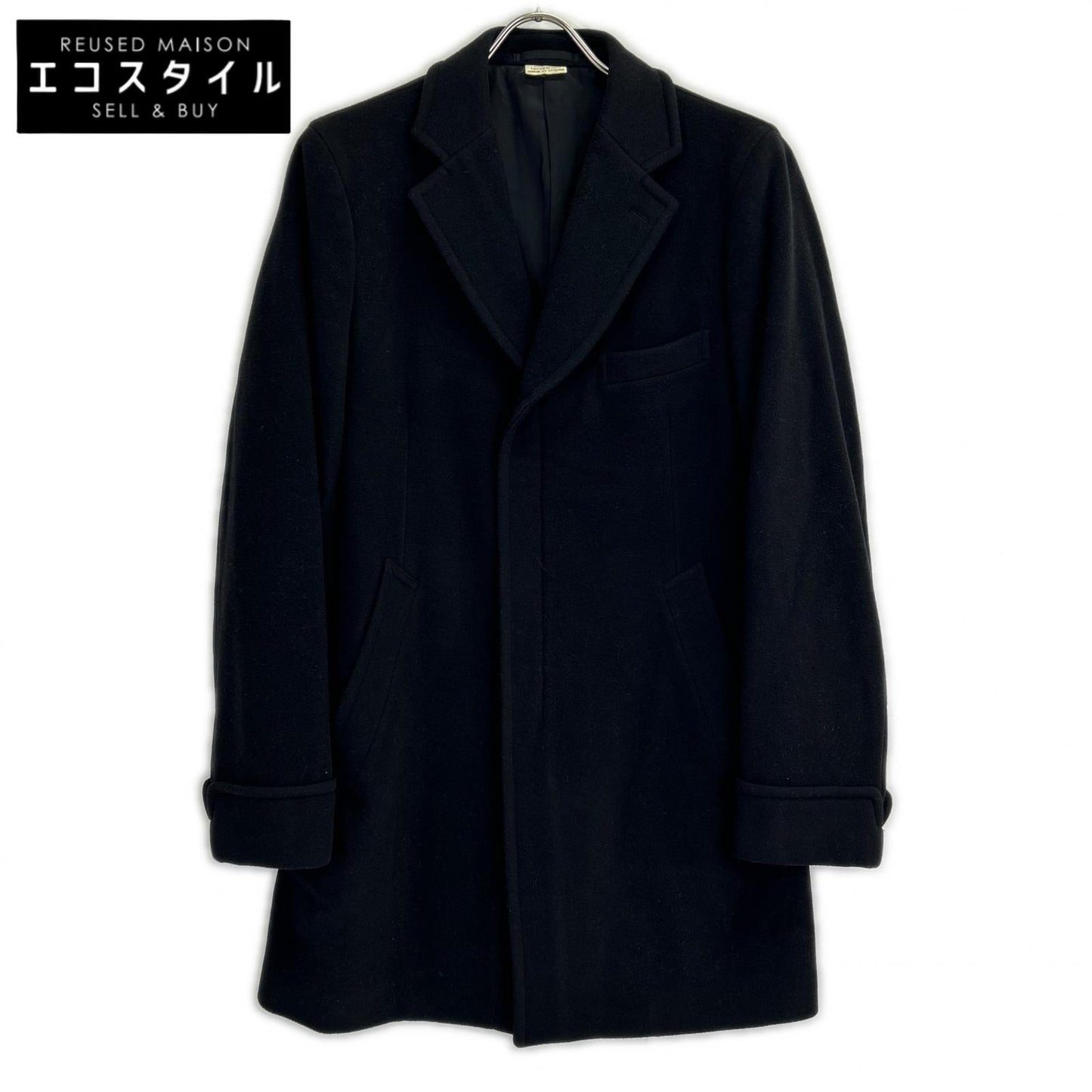COMMEdesGARCONS HOMME DEUX コムデギャルソンオムドゥ DT-C002 17年製 ﾌﾞﾗｯｸ ｳｰﾙ ﾁｪｽﾀｰｺｰﾄ コート S メンズ