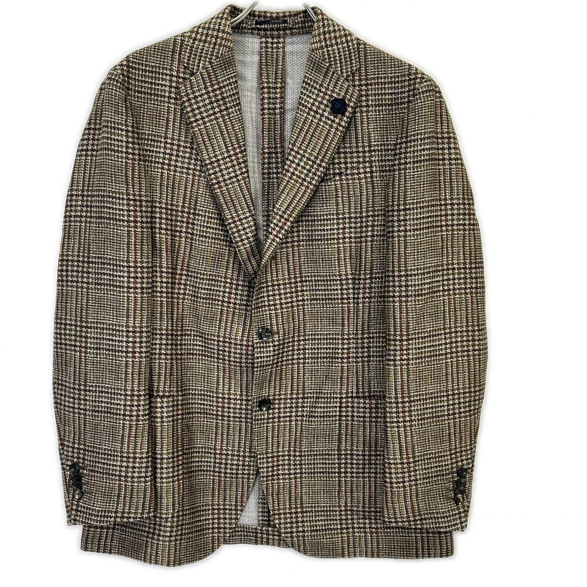LARDINI JS903AQ Green Wool x Nylon Boutonnière 3B Jacket