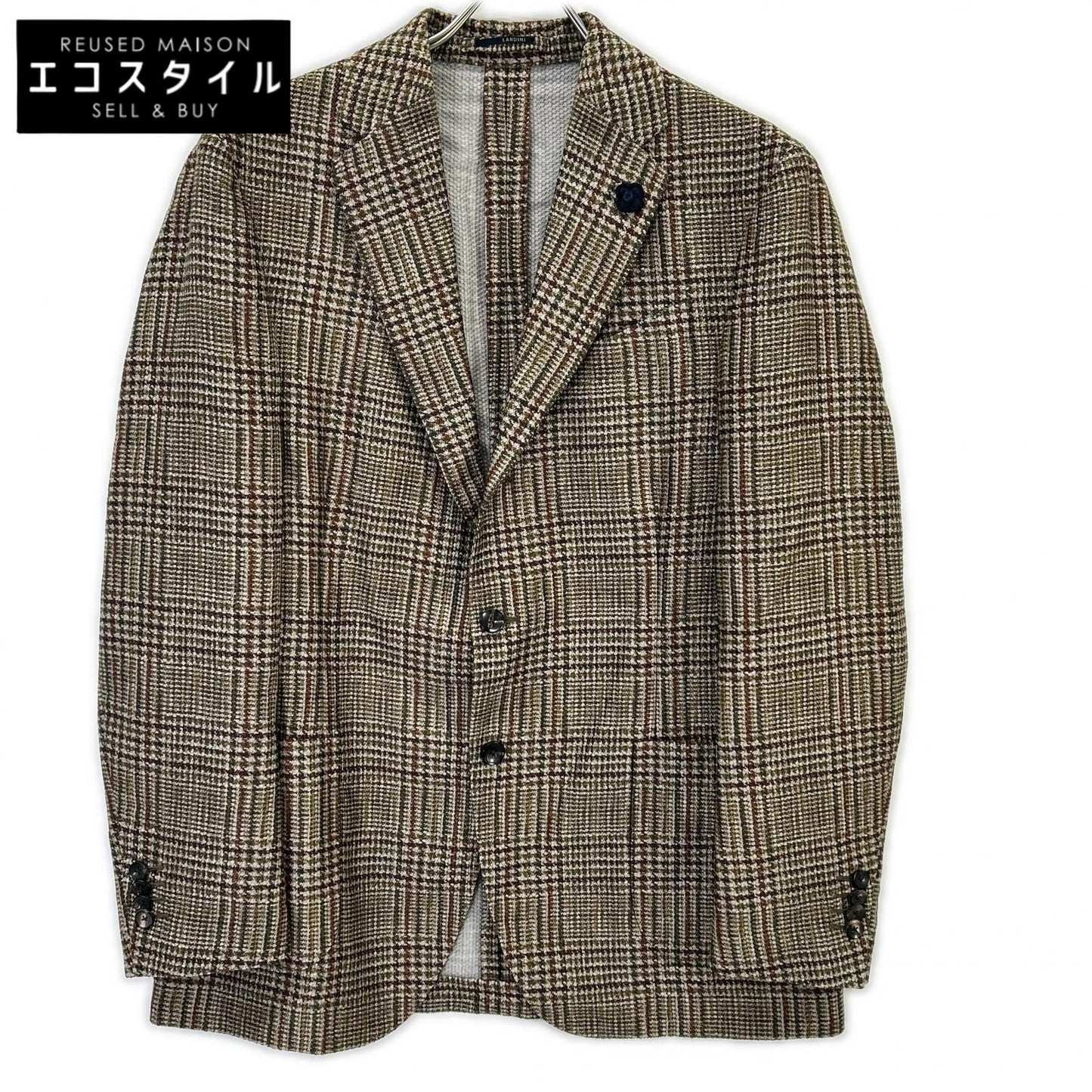 LARDINI ラルディーニ JS903AQ グリーン系 ウール×ナイロン ブートニエール 3Bジャケット ジャケット