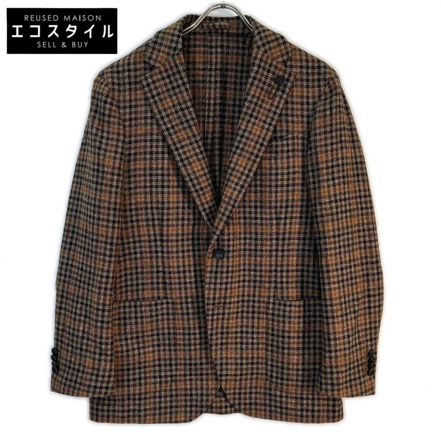 LARDINI ラルディーニ 【美品/国内正規】JA6000AQ ADVANCEアドヴァンス チェック ウールｘカシミヤ 3Bテーラード ジャケット