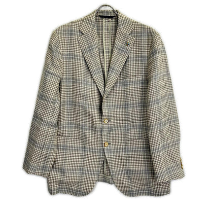 Belvest ベルベスト 美品 G10647 チェック ヘンプ×ウール JACKET IN THE BOX 3Bジャケット ジャケット