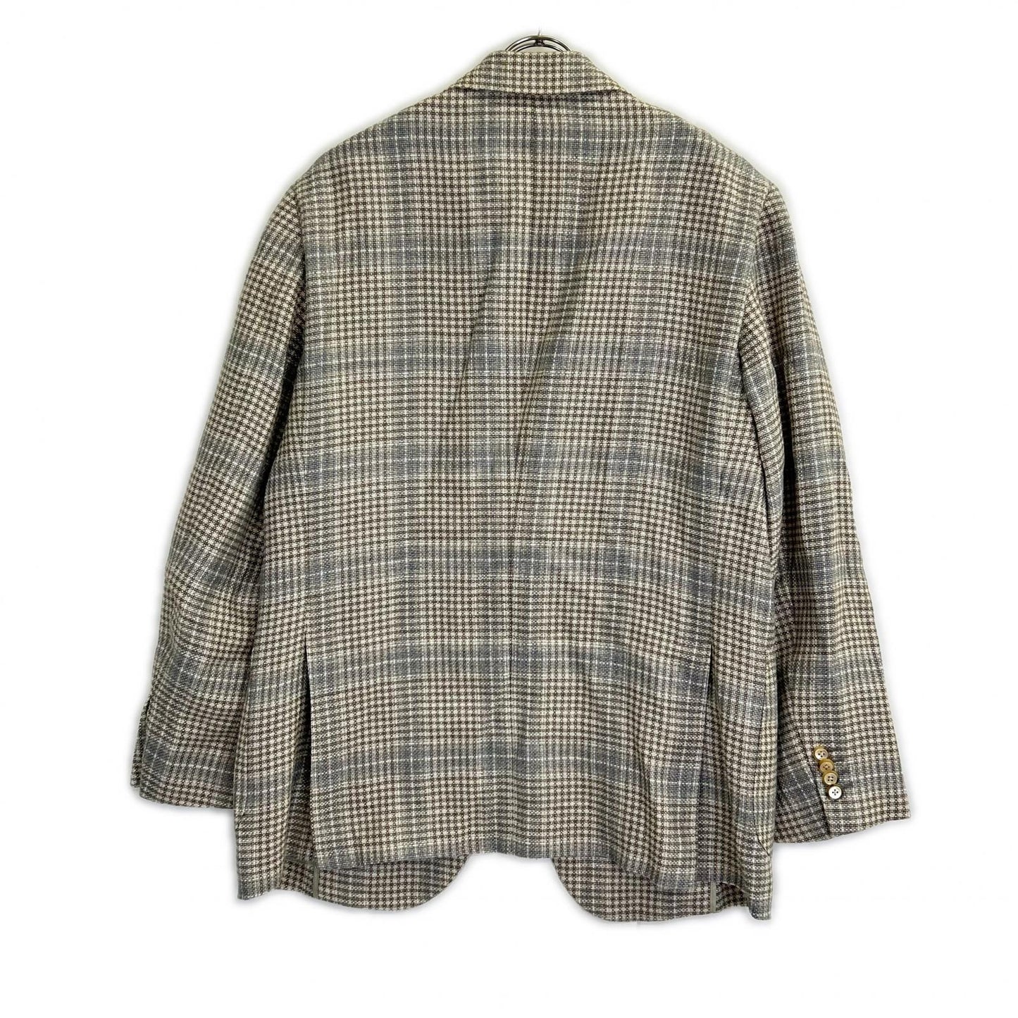 Belvest ベルベスト 美品 G10647 チェック ヘンプ×ウール JACKET IN THE BOX 3Bジャケット ジャケット