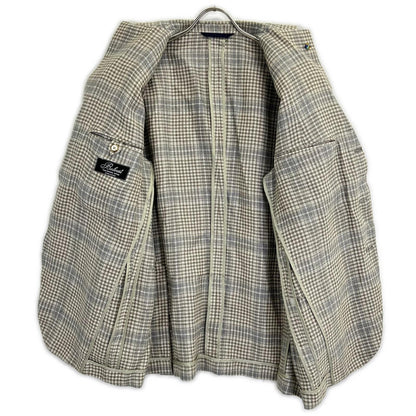 Belvest ベルベスト 美品 G10647 チェック ヘンプ×ウール JACKET IN THE BOX 3Bジャケット ジャケット