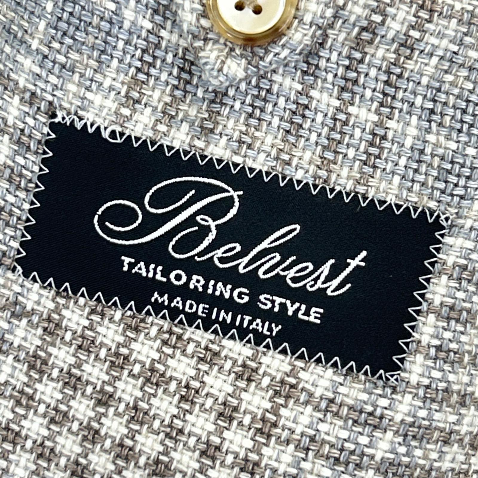 Belvest ベルベスト 美品 G10647 チェック ヘンプ×ウール JACKET IN THE BOX 3Bジャケット ジャケット