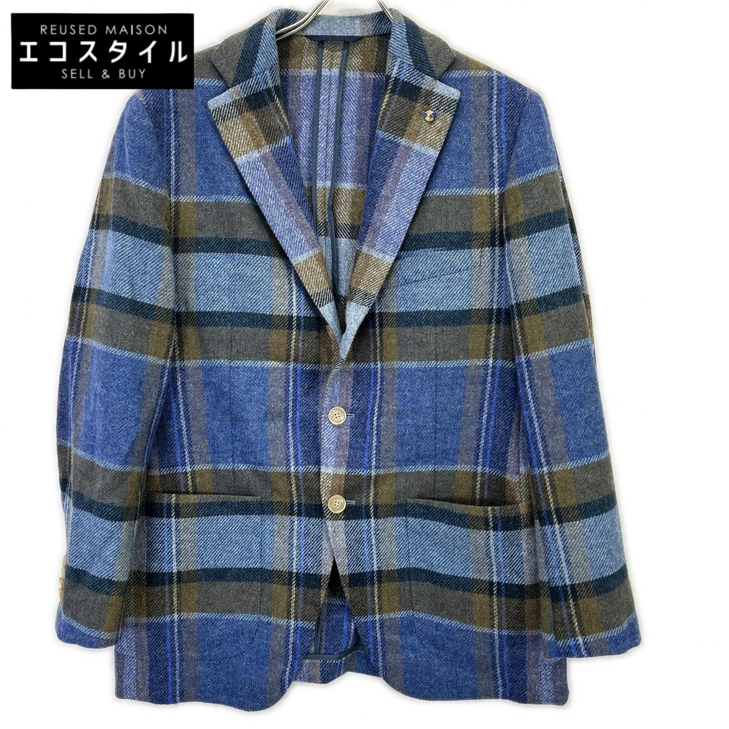 Belvest G10647 Blue Check Wool JACKET IN THE BOX 3B Jacket