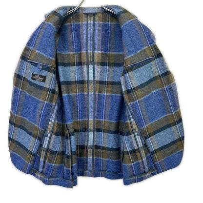 Belvest ベルベスト G10647 ブルー チェック ウール JACKET IN THE BOX 3Bジャケット ジャケット