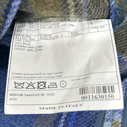 Belvest ベルベスト G10647 ブルー チェック ウール JACKET IN THE BOX 3Bジャケット ジャケット