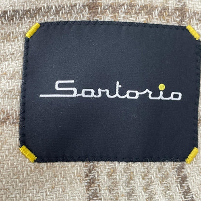 Sartorio サルトリオ SG5250 ベージュ ウール×シルク チェック 2Bテーラードジャケット ジャケット