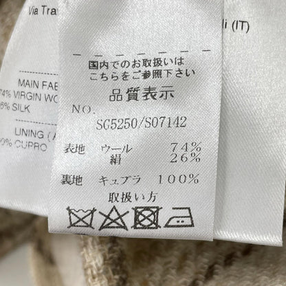 Sartorio サルトリオ SG5250 ベージュ ウール×シルク チェック 2Bテーラードジャケット ジャケット