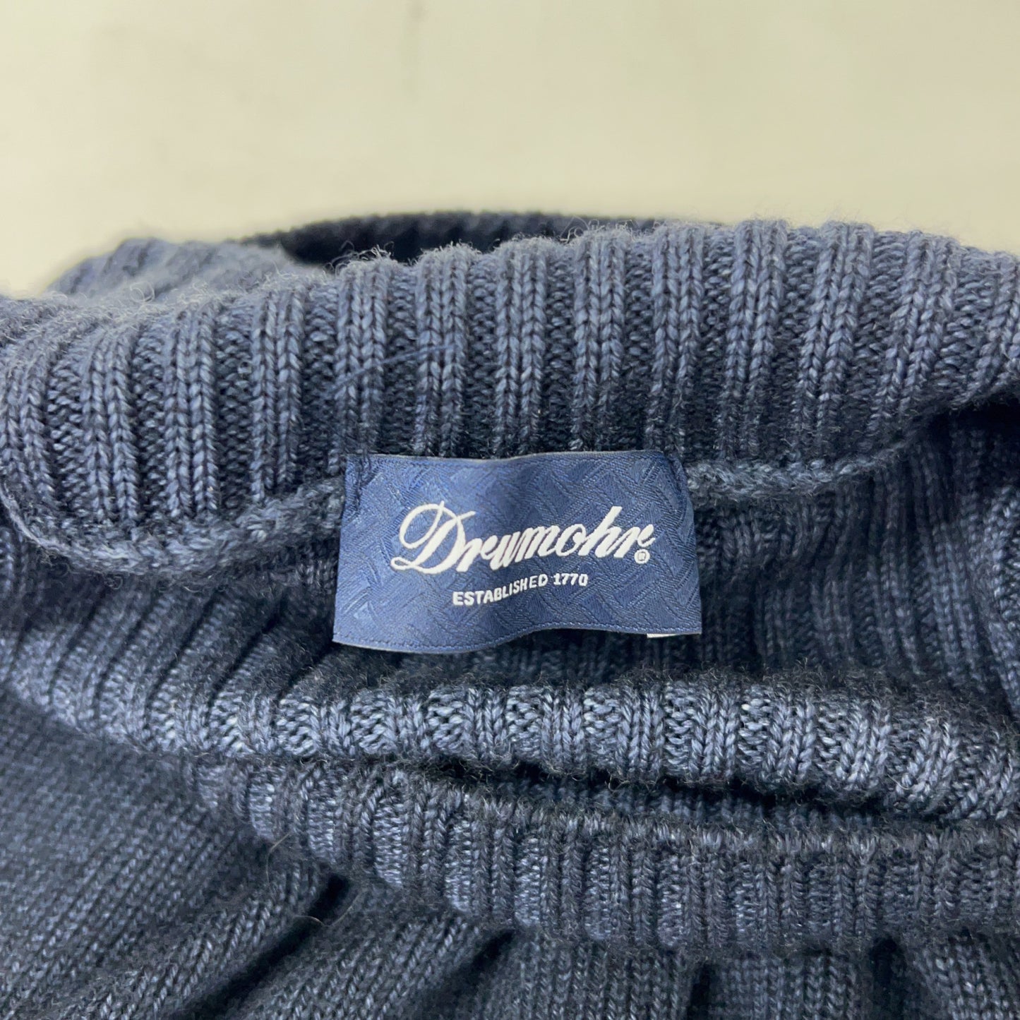 Drumohr ドルモア ネイビー エクストラファインメリノウール タートルネック ニット トップス
