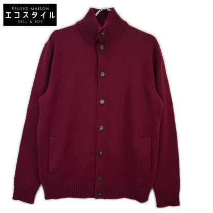 ZANONE ザノーネ 810100 ZR229 ボルドー 5ゲージウールスタンドカラーニットカーディガン CHIOTO SLIM FIT トップス
