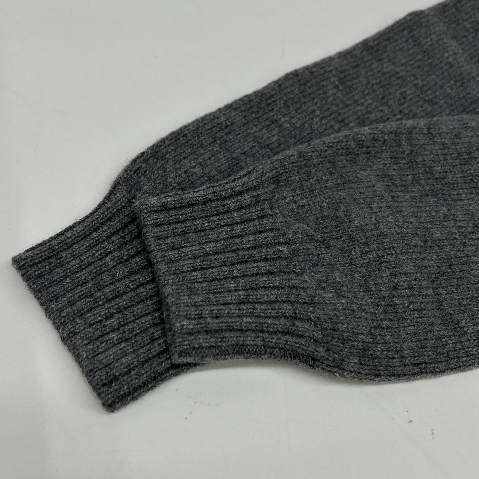 St. Moritz Grey Wool x Cashmere Argyle Crew Neck Knit Top Men's