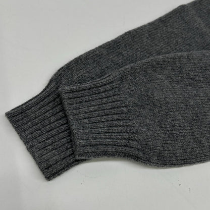 St. Moritz Grey Wool x Cashmere Argyle Crew Neck Knit Top Men's