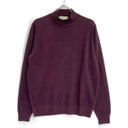 FILIPPO DE LAURENTIIS 3210-LU3ML45 Purple Merino Wool 7G Mock Neck Knit Top