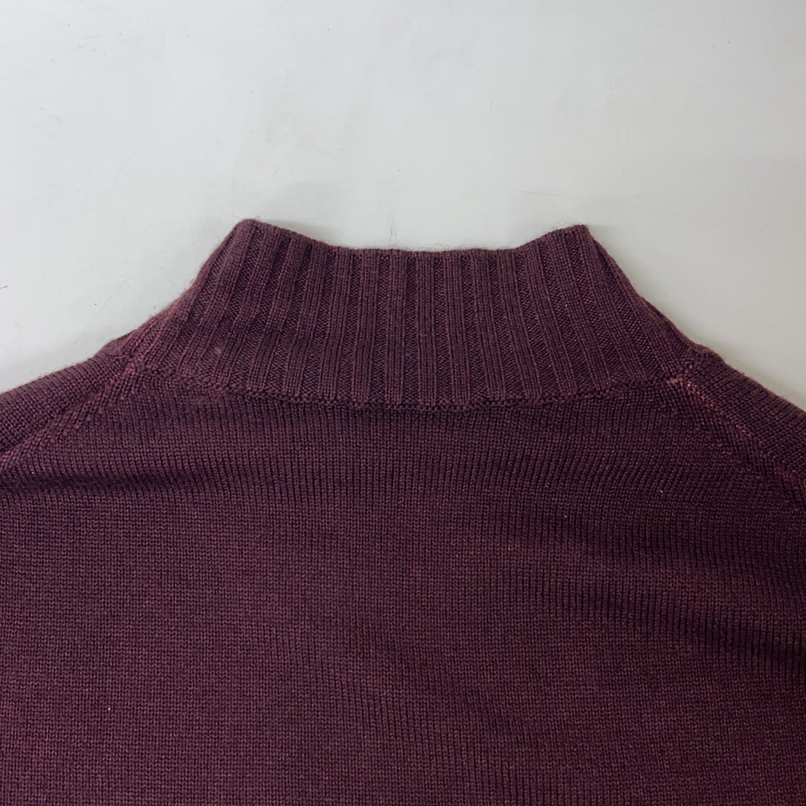 FILIPPO DE LAURENTIIS 3210-LU3ML45 Purple Merino Wool 7G Mock Neck Knit Top