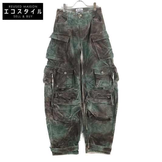 THE ATTICO 236WCP84 D022 238 Fern Long Pants Stained Green Patterned Pants / Bottoms