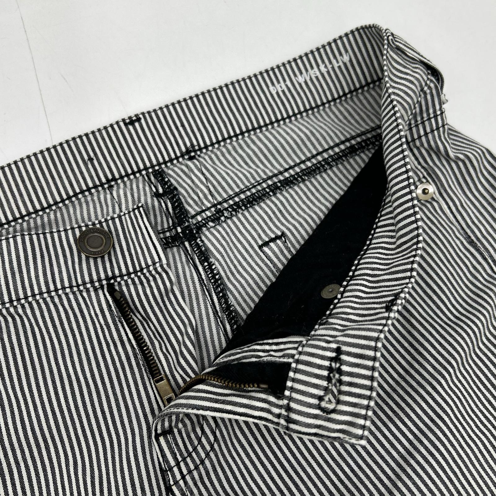 SAINT LAURENT PARIS 圣罗兰巴黎 Hedi时期 13年款 条纹紧身裤 下装