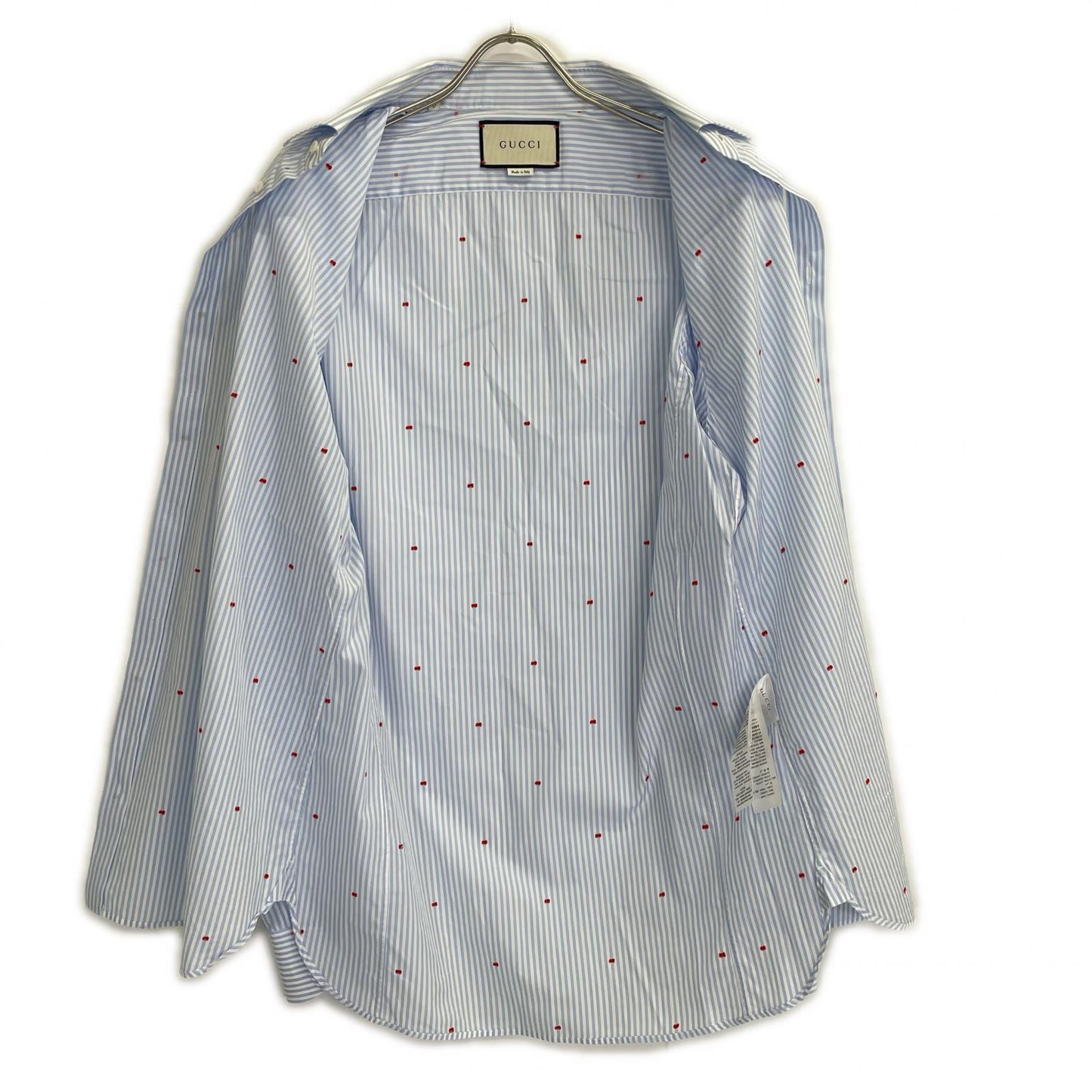 GUCCI グッチ 547234 ブルー ストライプ G総柄 シャツ トップス