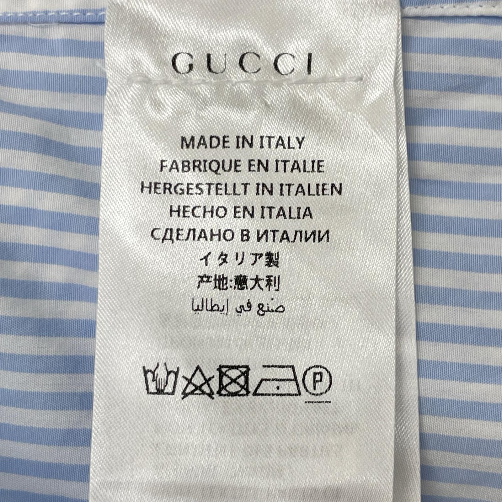 GUCCI グッチ 547234 ブルー ストライプ G総柄 シャツ トップス