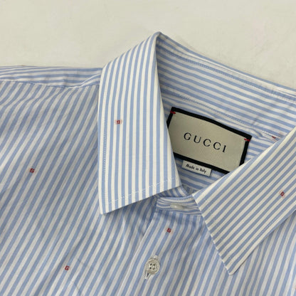 GUCCI グッチ 547234 ブルー ストライプ G総柄 シャツ トップス