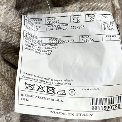 Belvest ベルベスト 【美品/国内正規】G10647 チェック ウール 段返り3Bテーラードジャケット ジャケット