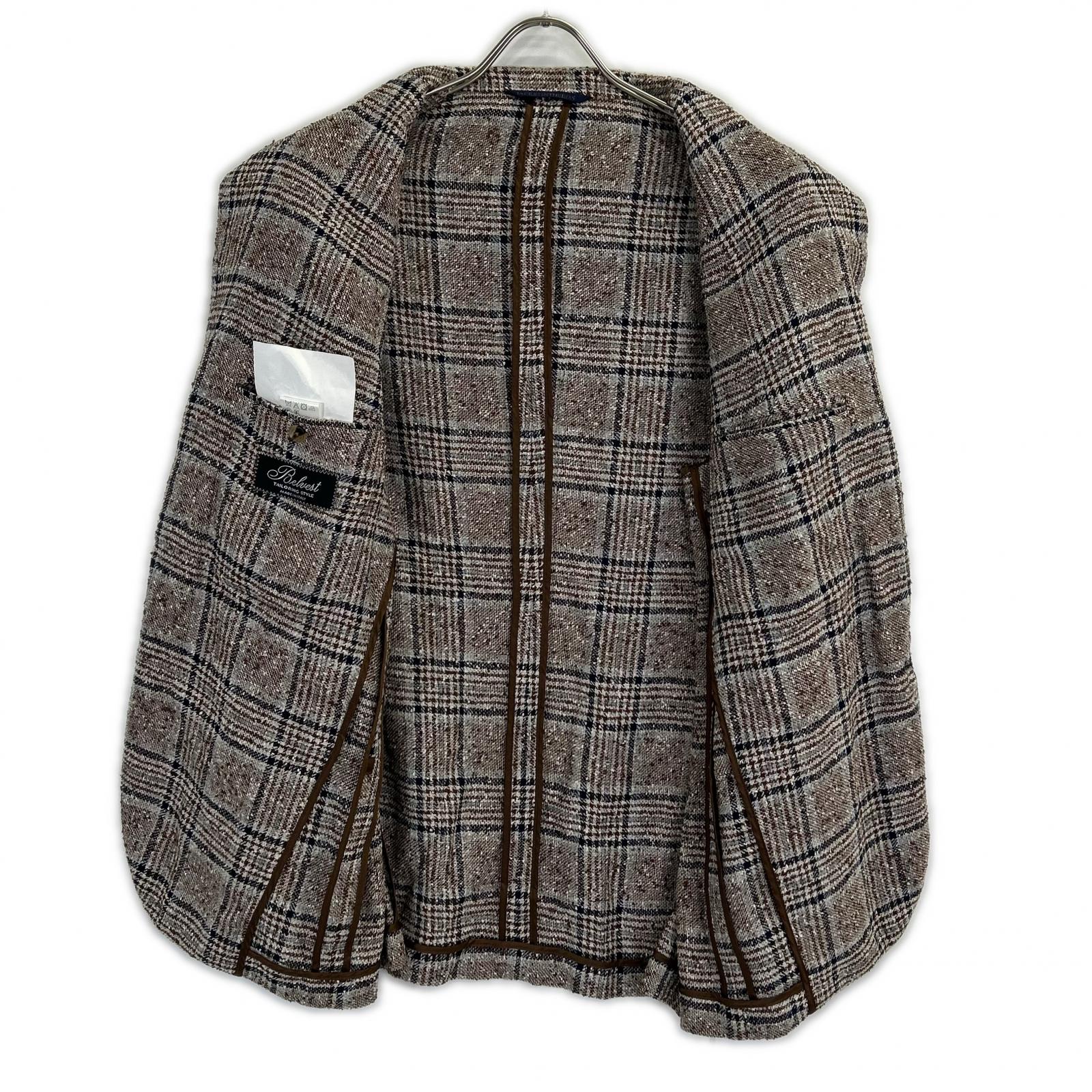 Belvest 贝尔维斯特 【美品/国内正品】G10647 格纹亚麻混纺三粒扣西装夹克
