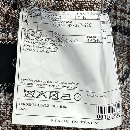 Belvest 贝尔维斯特 【美品/国内正品】G10647 格纹亚麻混纺三粒扣西装夹克