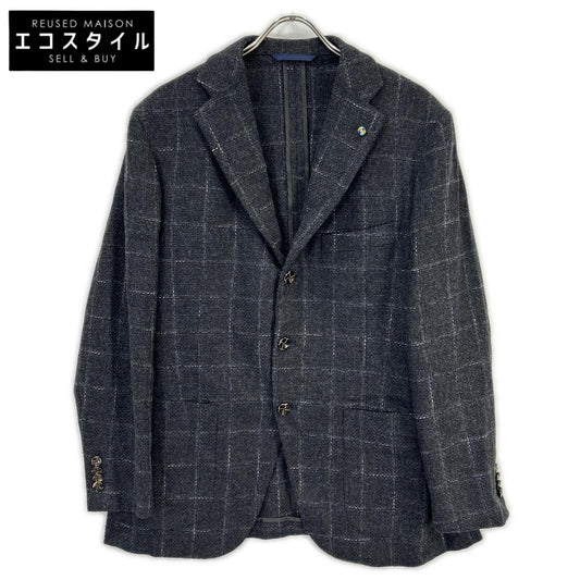 Belvest ベルベスト G10647 グレー ウールコットン チェック JACKET IN THE BOX 3Bジャケット ジャケット