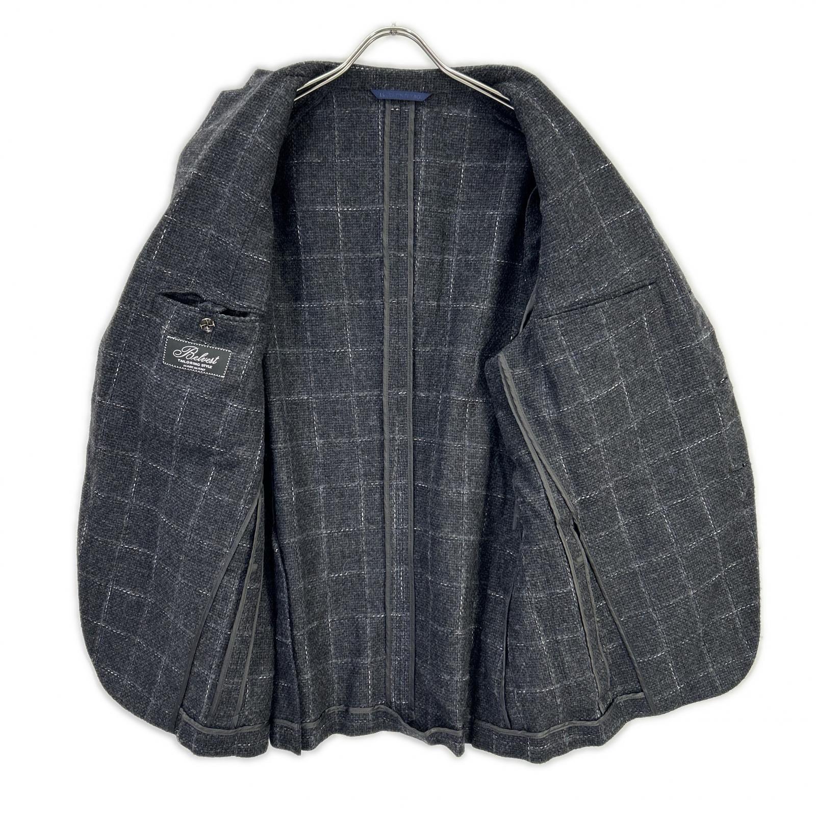Belvest 贝维斯 G10647 灰色 羊毛棉 格纹 JACKET IN THE BOX 3纽扣夹克 夹克