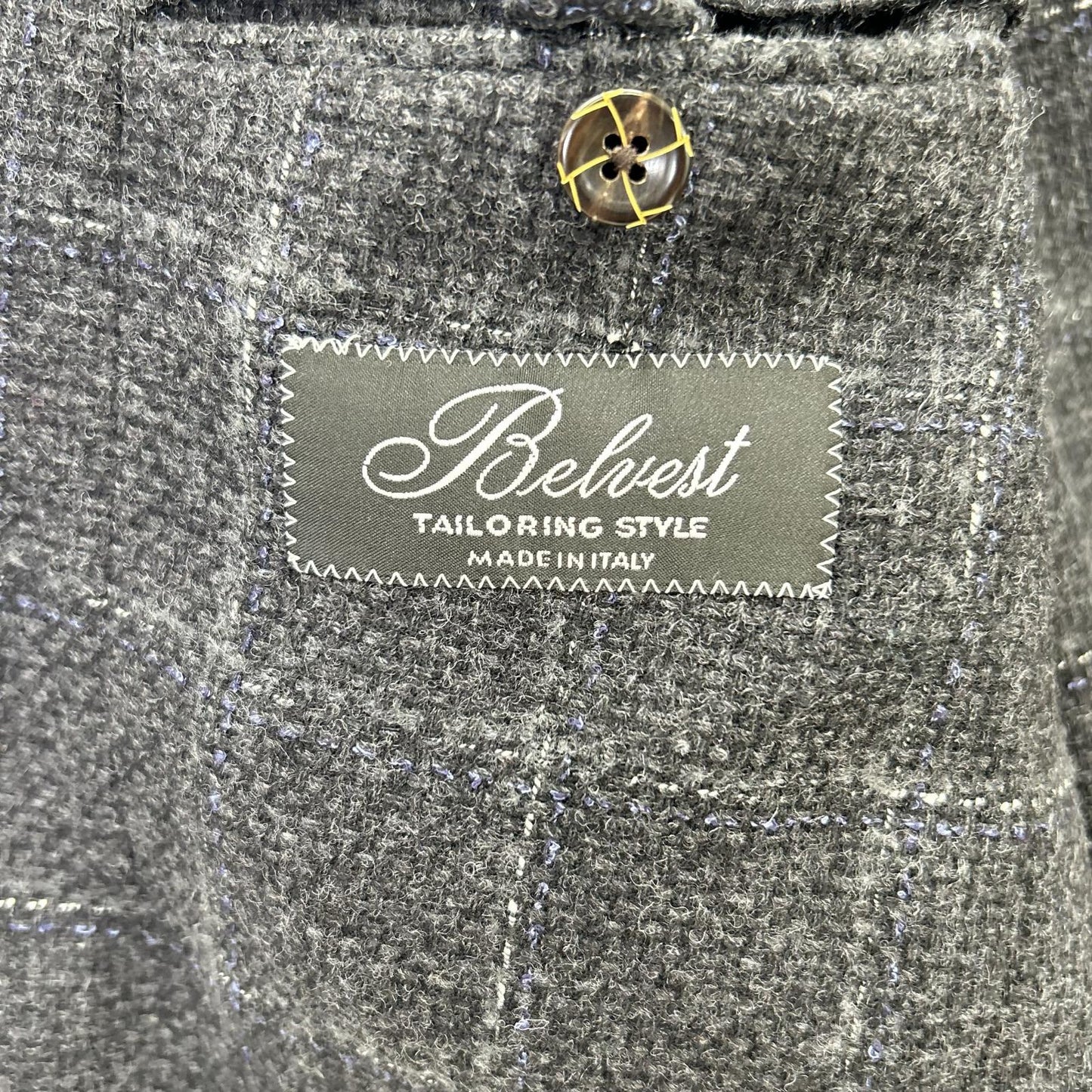 Belvest 贝维斯 G10647 灰色 羊毛棉 格纹 JACKET IN THE BOX 3纽扣夹克 夹克