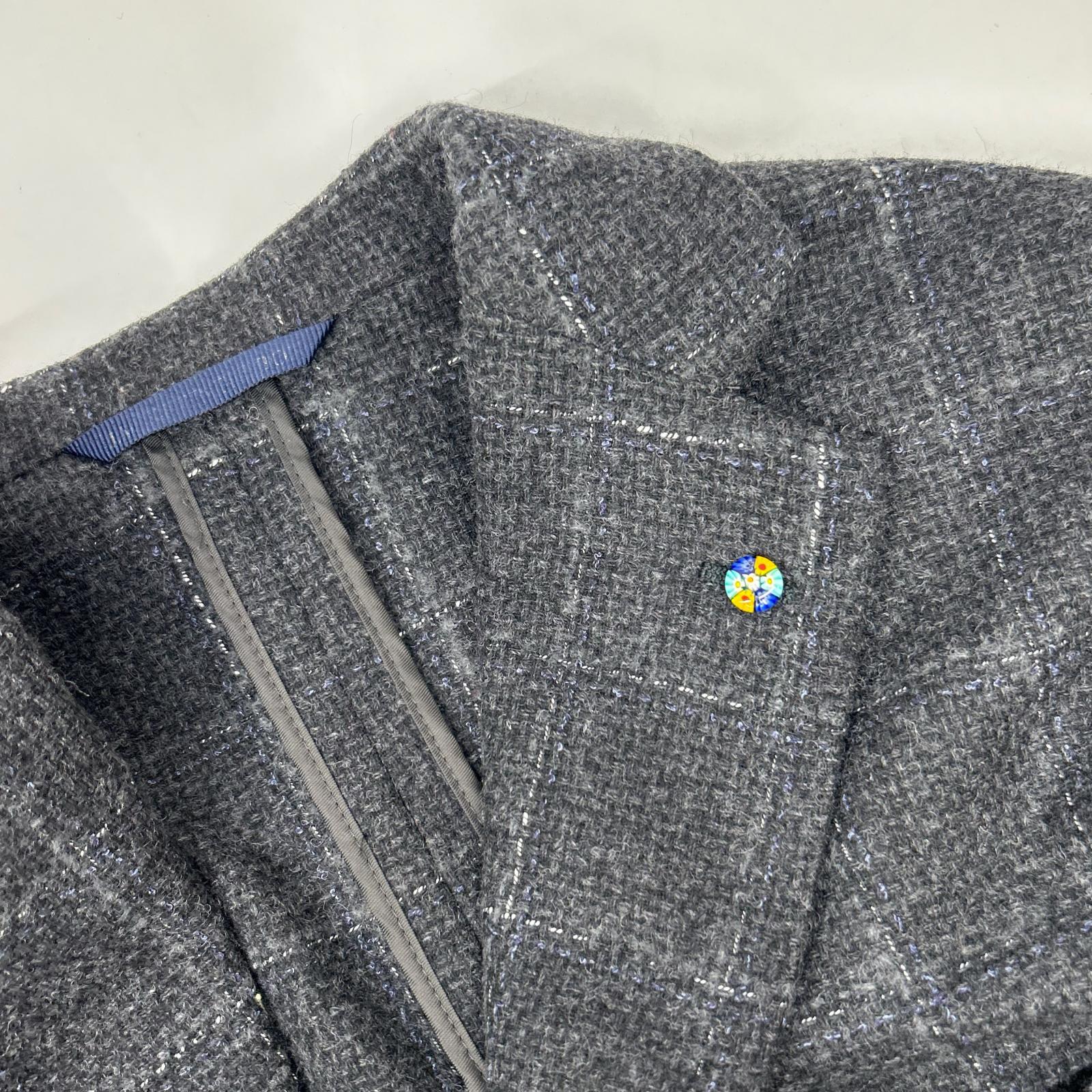 Belvest 贝维斯 G10647 灰色 羊毛棉 格纹 JACKET IN THE BOX 3纽扣夹克 夹克