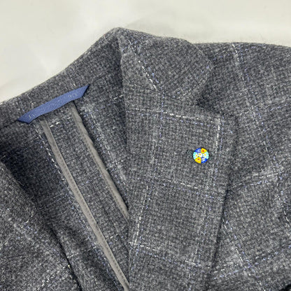 Belvest 贝维斯 G10647 灰色 羊毛棉 格纹 JACKET IN THE BOX 3纽扣夹克 夹克