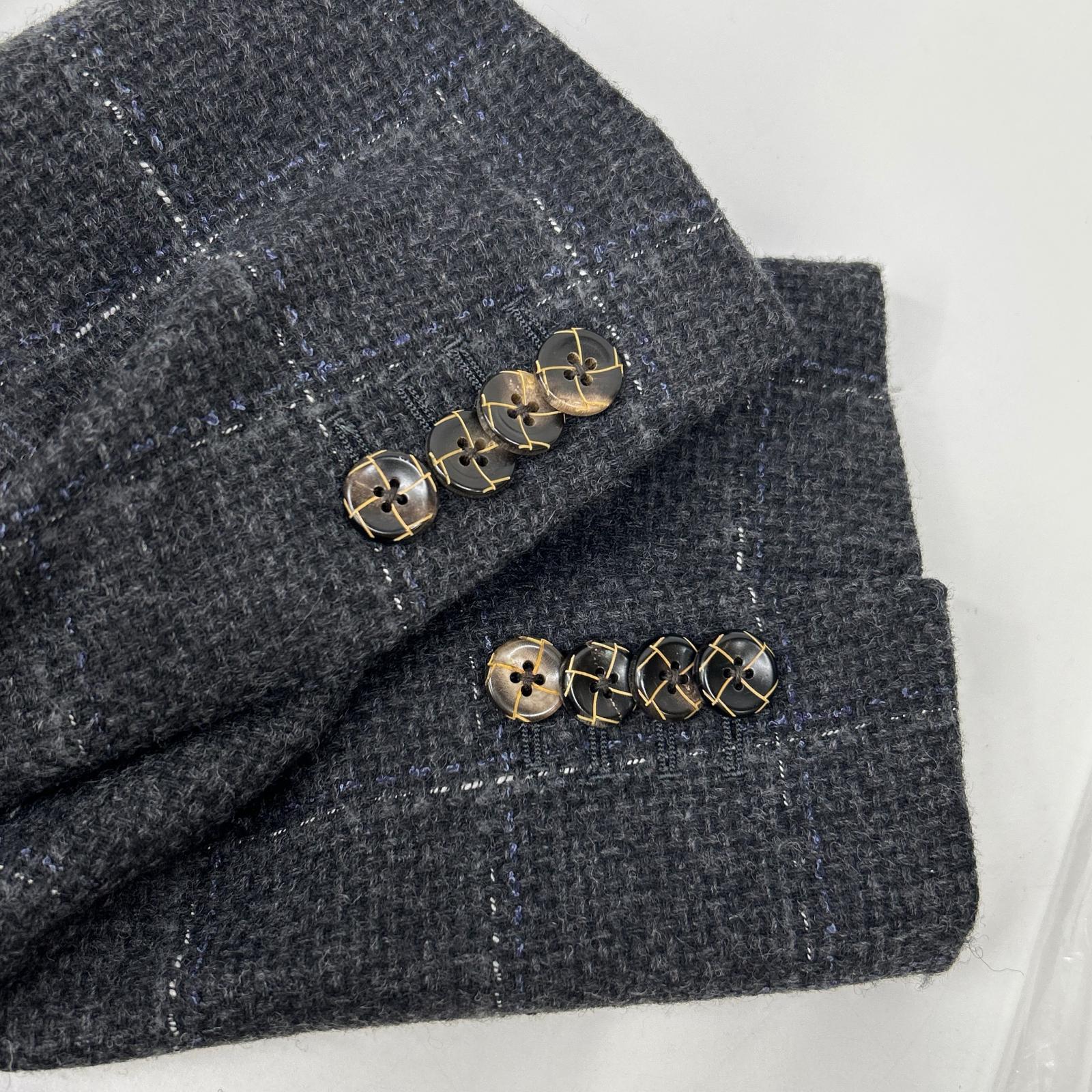 Belvest ベルベスト G10647 グレー ウールコットン チェック JACKET IN THE BOX 3Bジャケット ジャケット