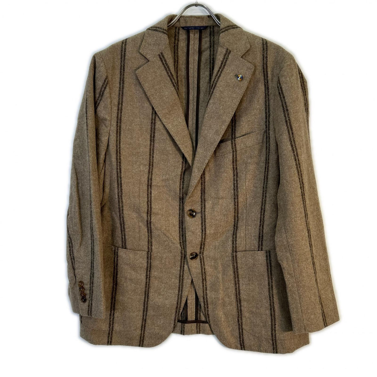 Belvest ベルベスト G10302 ブラウン アルパカウール ストライプ JACKET IN THE BOX 3Bジャケット ジャケット