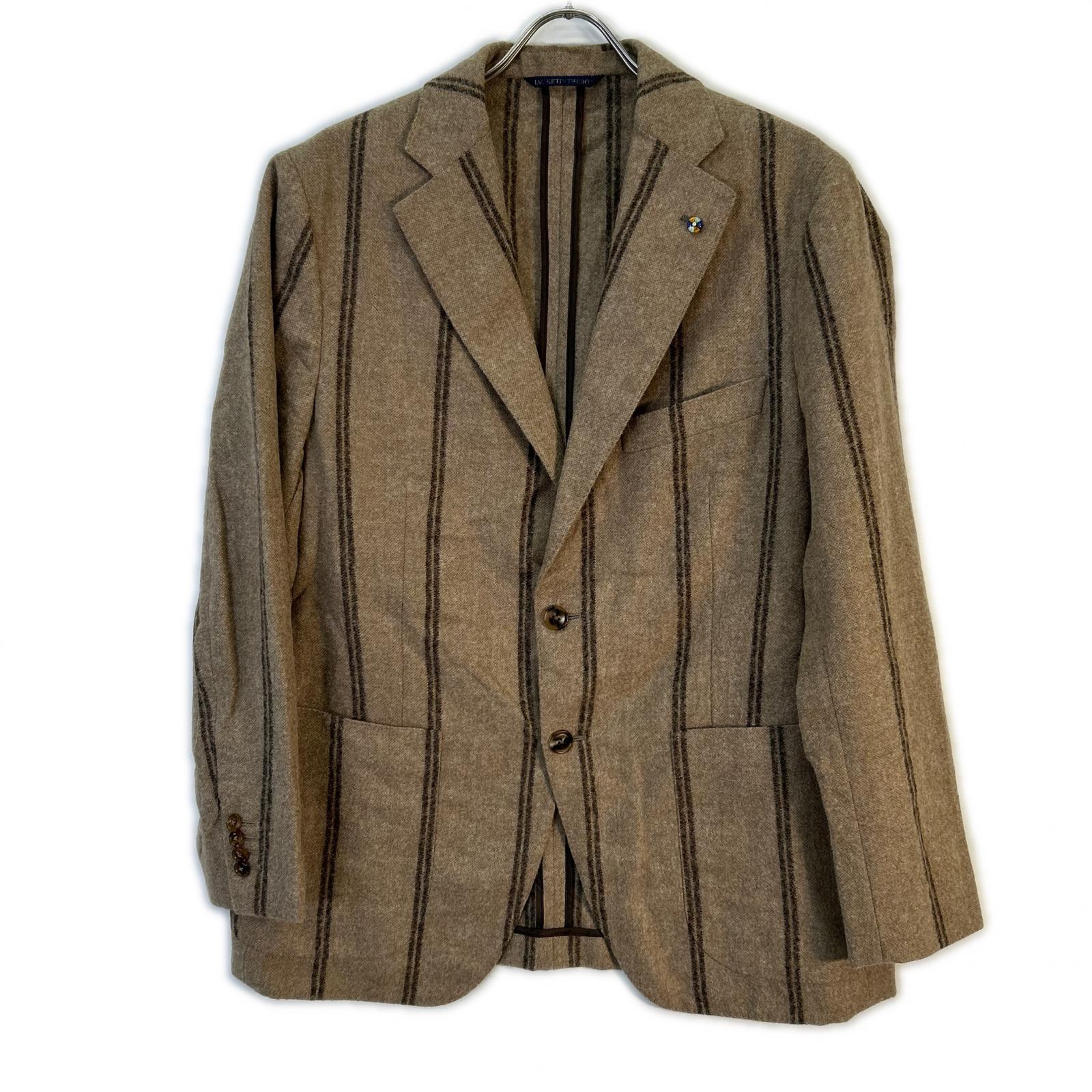 Belvest ベルベスト G10302 ブラウン アルパカウール ストライプ JACKET IN THE BOX 3Bジャケット ジャケット