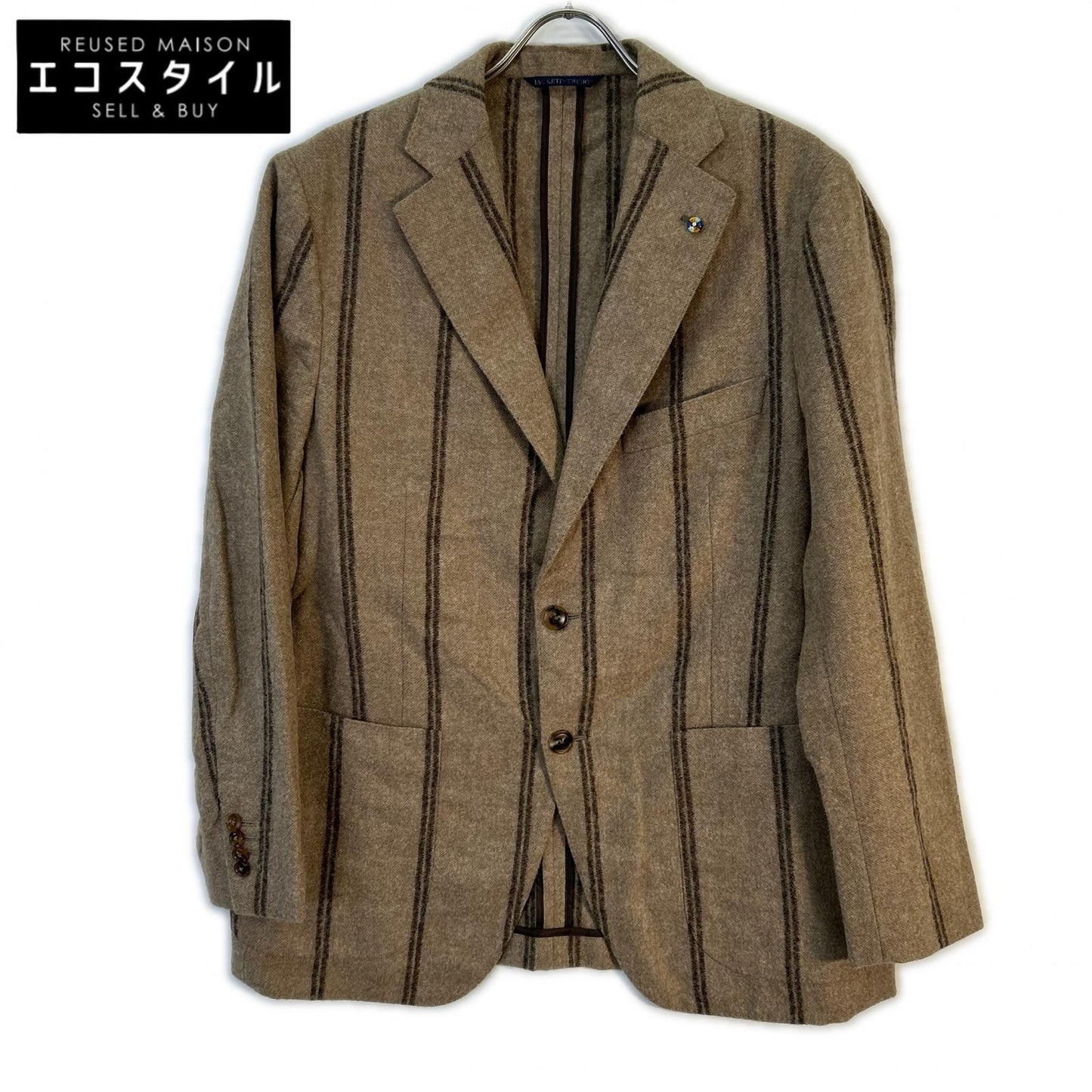 Belvest ベルベスト G10302 ブラウン アルパカウール ストライプ JACKET IN THE BOX 3Bジャケット ジャケット