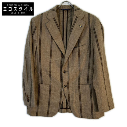 Belvest ベルベスト G10302 ブラウン アルパカウール ストライプ JACKET IN THE BOX 3Bジャケット ジャケット