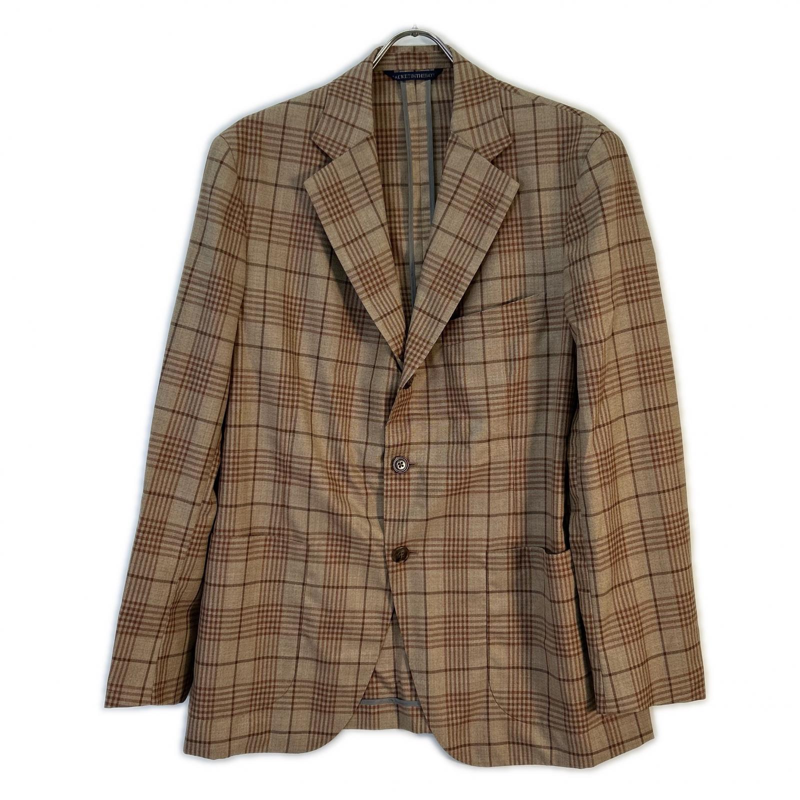 Belvest ベルベスト G10307 ブラウン ウール チェック JACKET IN THE BOX 3Bジャケット ジャケット