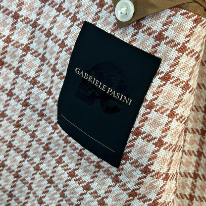 Gabriele Pasini ガブリエレパジーニ 2735/52012 ブラウン シルク ハウンドトゥース 2Bジャケット ジャケット