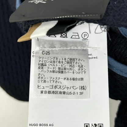BOSS ボス ネイビー ウールブレンド スリムフィット シアサッカー ジャケットパンツ セットアップ