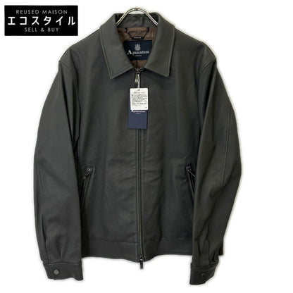 Aquascutum アクアスキュータム 2202415016-97 グレー ラムレザー シングルライダースジャケット ジャケット