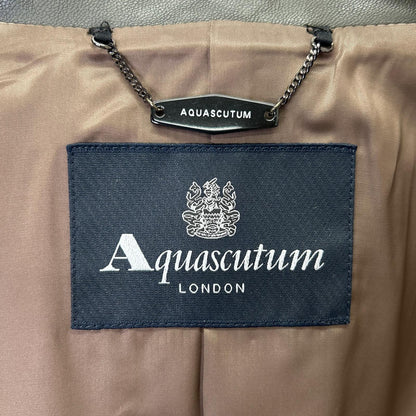 Aquascutum アクアスキュータム 2202415016-97 グレー ラムレザー シングルライダースジャケット ジャケット
