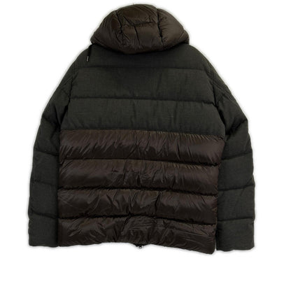 【美品/国内正品】PI000949U 混色法兰绒×尼龙 连帽羽绒服 夹克 52 男款