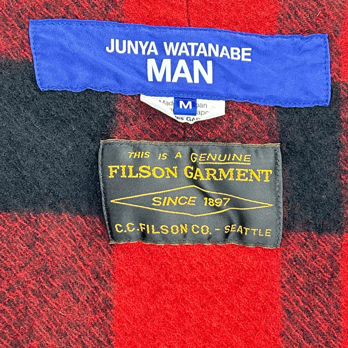 JUNYA WATANABE MAN ジュンヤワタナベマン ｘFILSON【美品】WP-J009 AD2025 Wネーム チェック ウールジャケット ジャケット