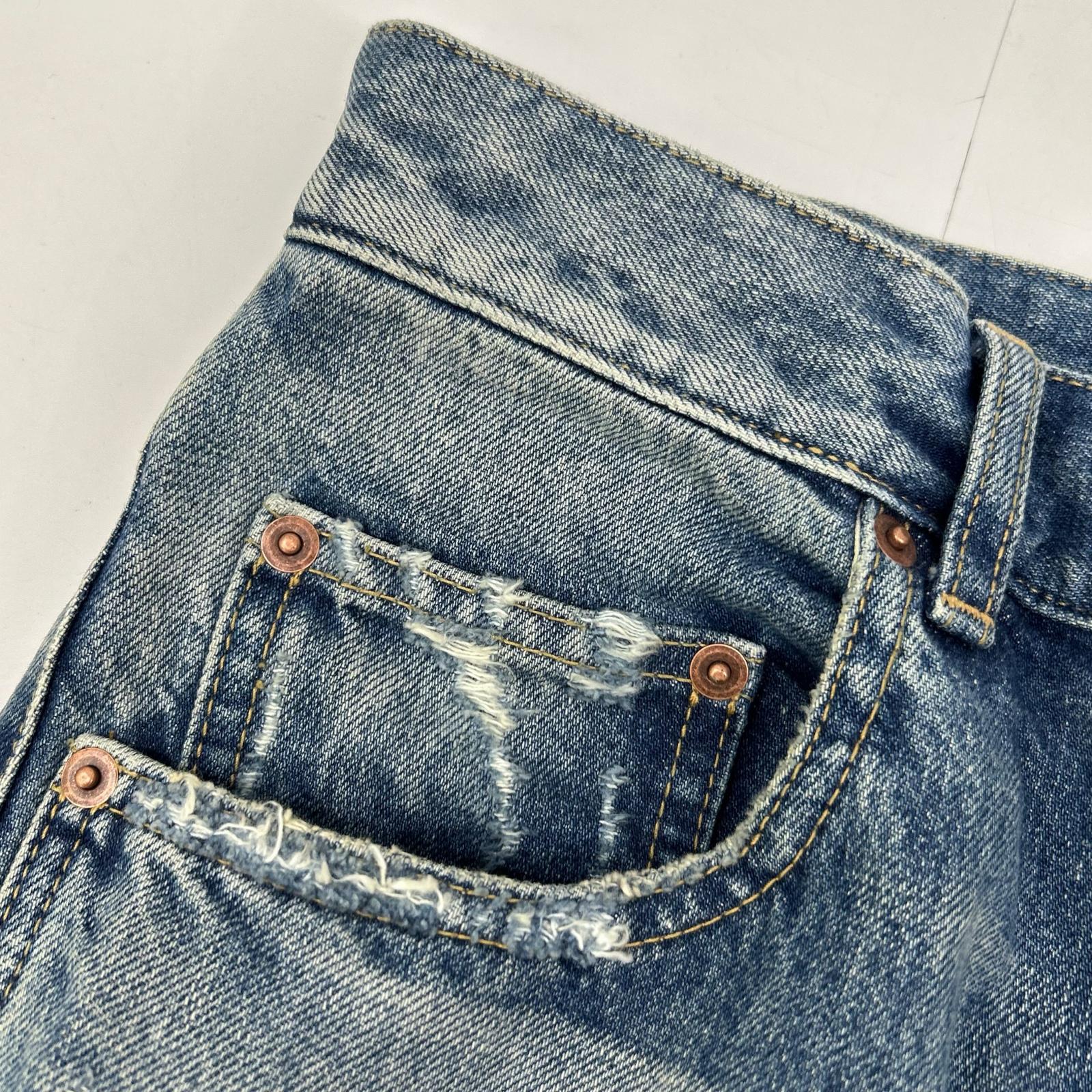 SAINT LAURENT PARIS 圣罗兰 23年 786722 水洗破洞牛仔裤