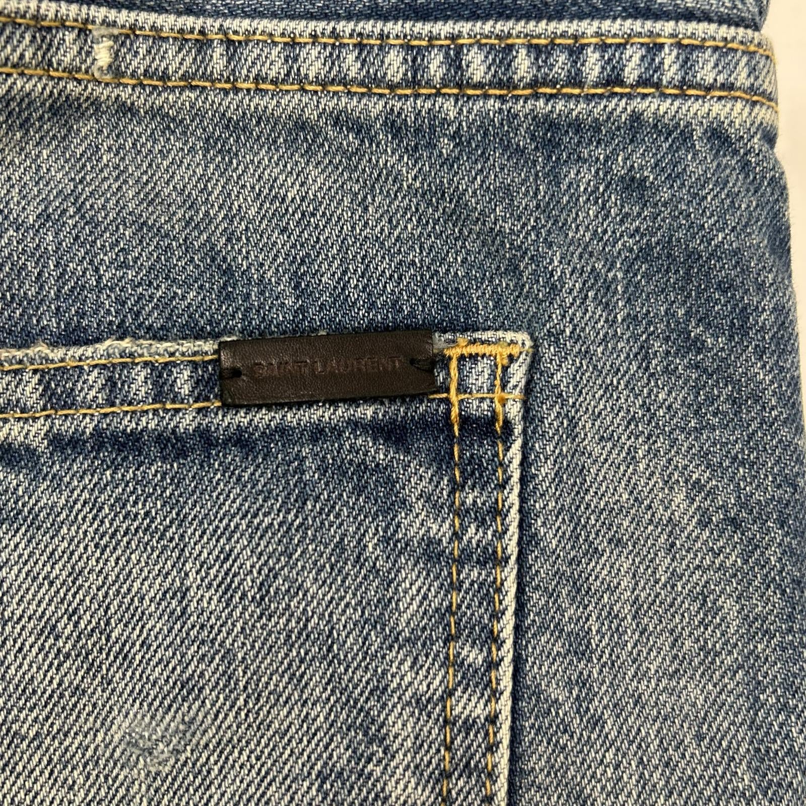 SAINT LAURENT PARIS 圣罗兰 23年 786722 水洗破洞牛仔裤