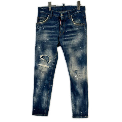 DSQUARED2 ディースクエアード 18年 S71LB0452 ダメージ ペイント加工 SKATER JEAN ボトムス