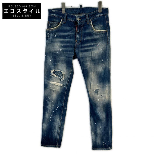 DSQUARED2 ディースクエアード 18年 S71LB0452 ダメージ ペイント加工 SKATER JEAN ボトムス