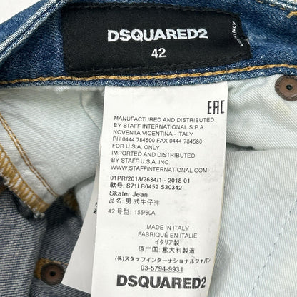 DSQUARED2 ディースクエアード 18年 S71LB0452 ダメージ ペイント加工 SKATER JEAN ボトムス